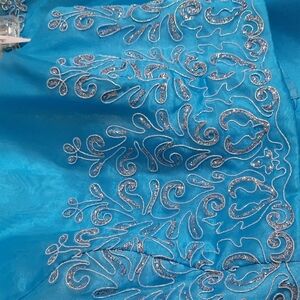 Blonde nights 2 piece homecoming prom dress sz 11 beautiful turquoise blue gown